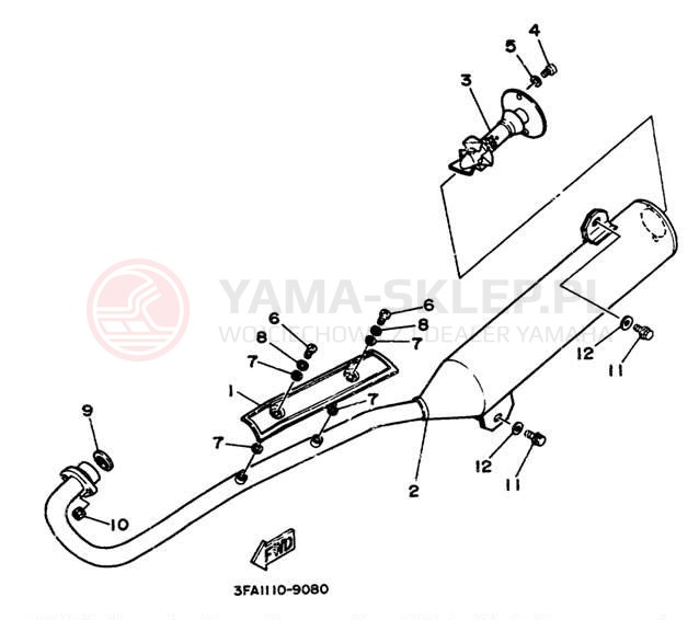 Schemat "Wydech końcowy" do Yamaha BREEZE YFA1B