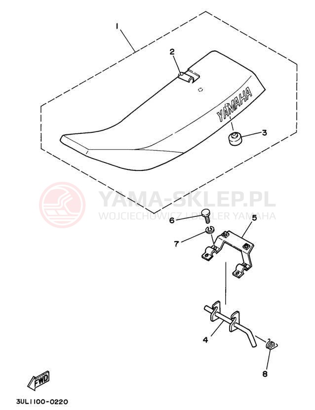 Schemat "siedzenie" do Yamaha RT100K