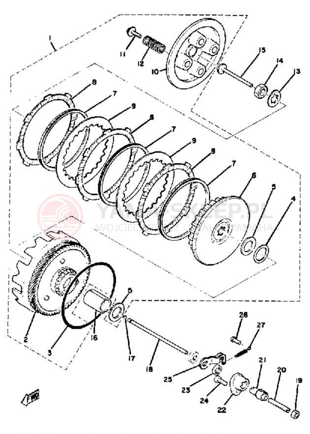 Schemat "sprzęgło" do Yamaha GTMXC/GT80C