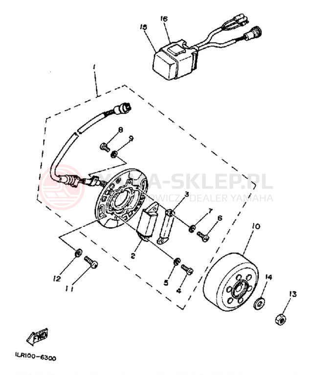 Schemat "prądnica" do Yamaha YZ80B