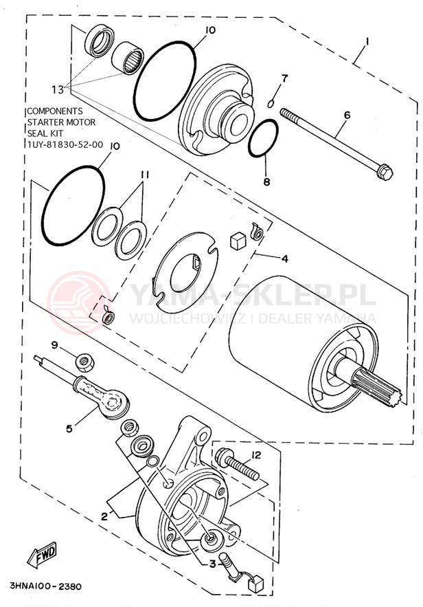 Schemat "rozrusznik" do Yamaha KODIAK 4WD YFM400FWF_