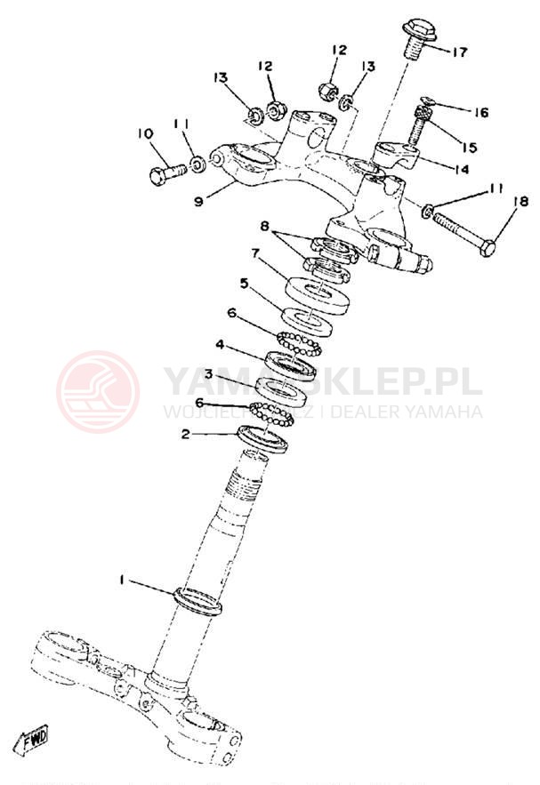 Schemat "Półki zawieszenia" do Yamaha XS500 XS500E