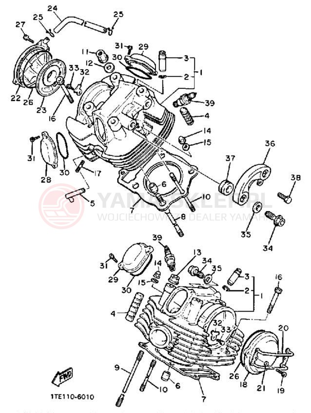 Schemat "głowica" do Yamaha VIRAGO 1100 XV1100U/XV1100UC