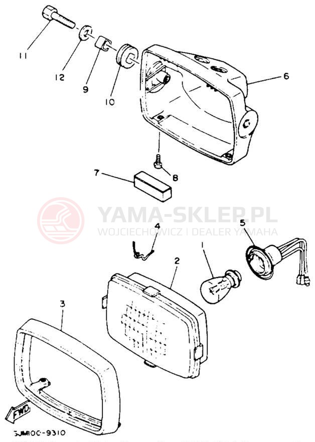 Schemat "Lampa przód" do Yamaha BLASTER YFS200E_MN