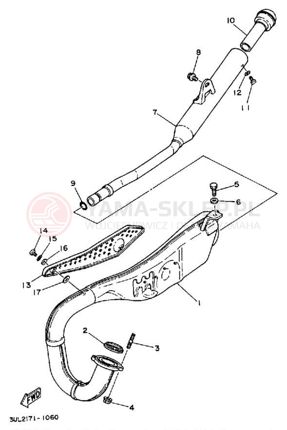 Schemat "Wydech końcowy" do Yamaha RT100D