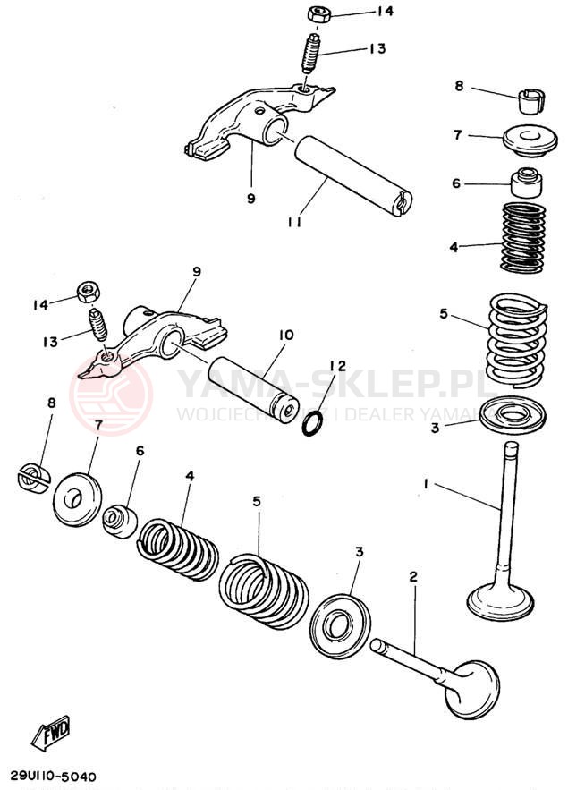 Schemat "zawory" do Yamaha YFB250FWF