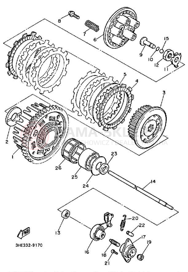 Schemat "sprzęgło" do Yamaha FZR600AC