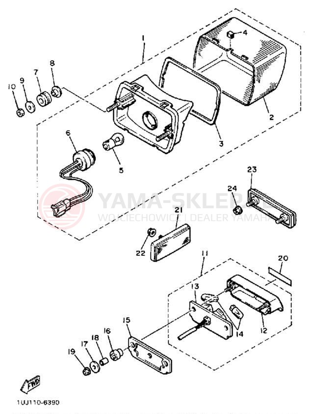 Schemat "lampa tył" do Yamaha RADIAN YX600TC/YX600T