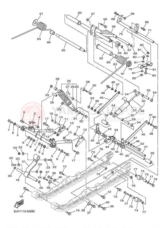 Schemat "Zawieszenie gąsiennicy" do Yamaha FX NYTRO FX10EB
