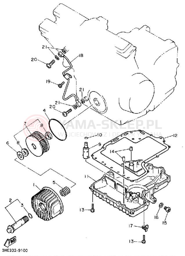 Schemat "Filtr oleju" do Yamaha FZR600RA