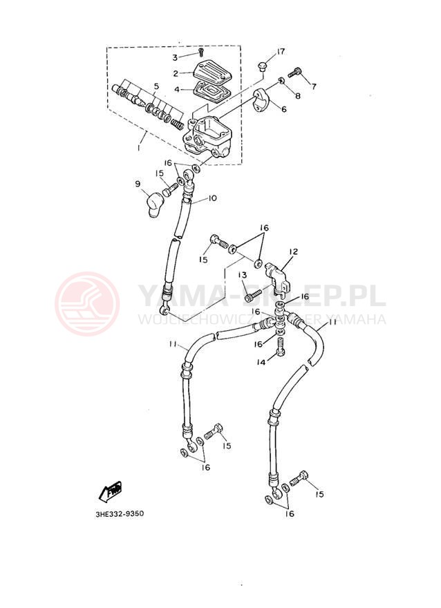Schemat "Pompa hamulcowa przednia" do Yamaha FZR600RE