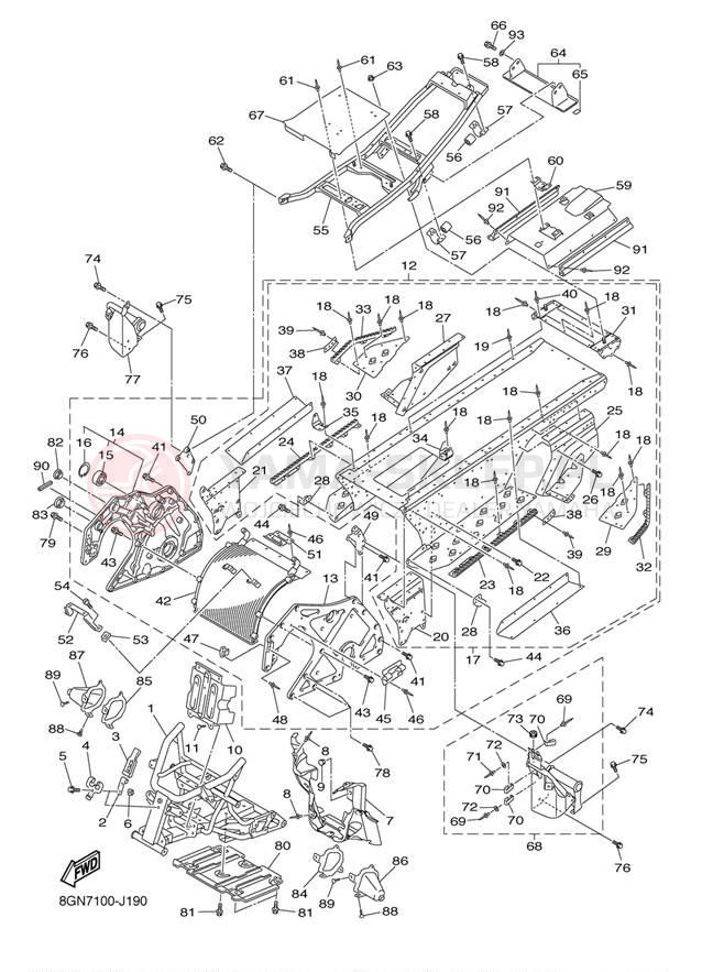 Schemat "rama" do Yamaha PHAZER GT PZ50GTDW