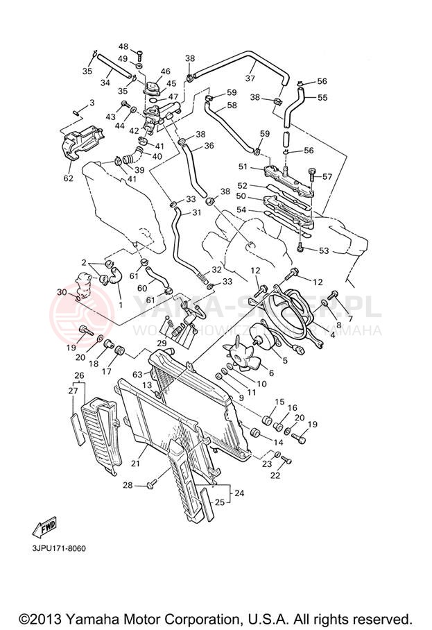 Schemat "Układ chlodzenia" do Yamaha V-MAX VMX12VC/VMX12V