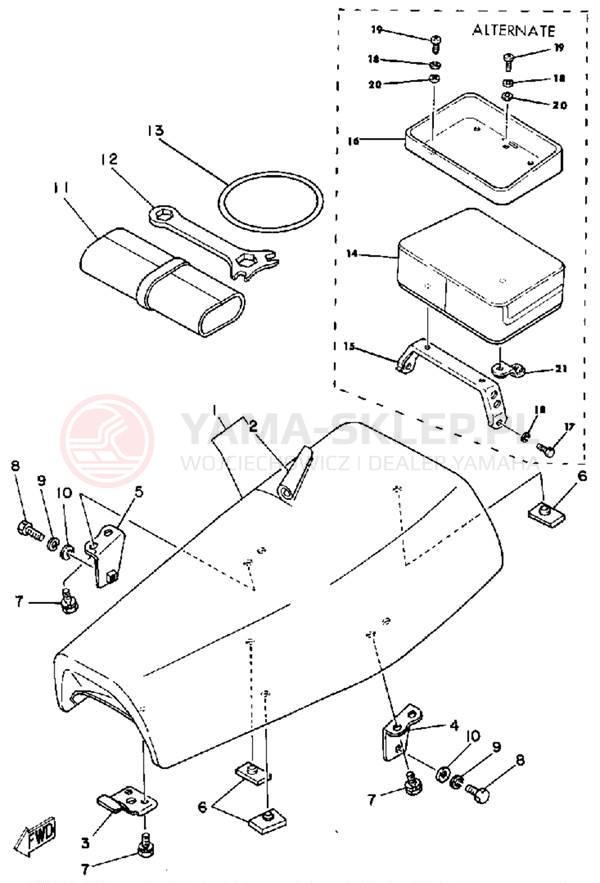 Schemat "siedzenie" do Yamaha IT125H