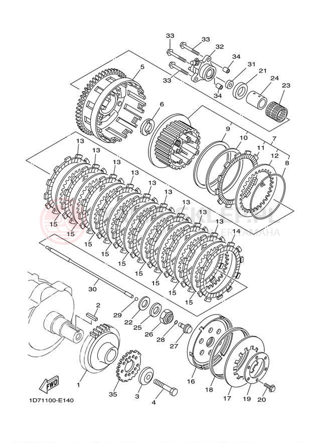 Schemat "sprzęgło" do Yamaha ROADLINER S XV19SV/XV19SVC