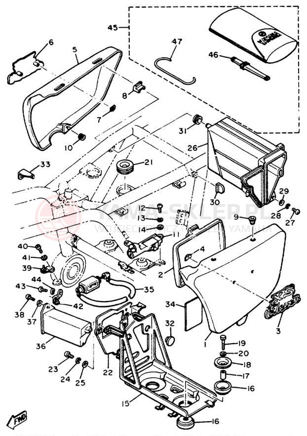 Schemat "Tylny błotnik" do Yamaha XS1100H