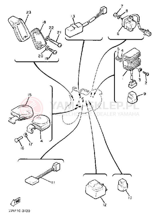 Schemat "układ elektryczny" do Yamaha XJ750MK