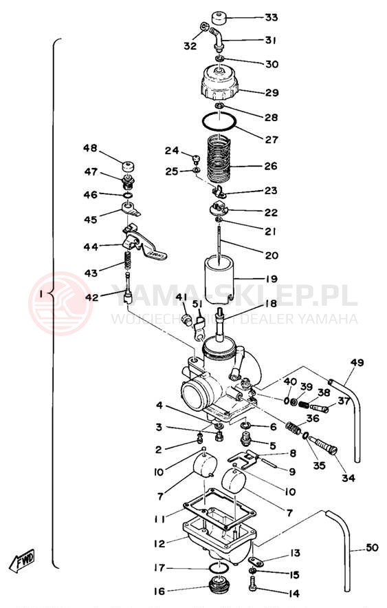 Schemat "Gaźnik" do Yamaha DT400D/DT250D