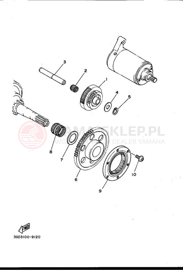 Schemat "rozrusznik" do Yamaha MOTO-4 YFM350ERF