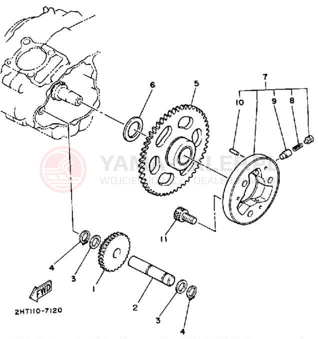 Schemat "rozrusznik" do Yamaha MOTO-4 YFM250B