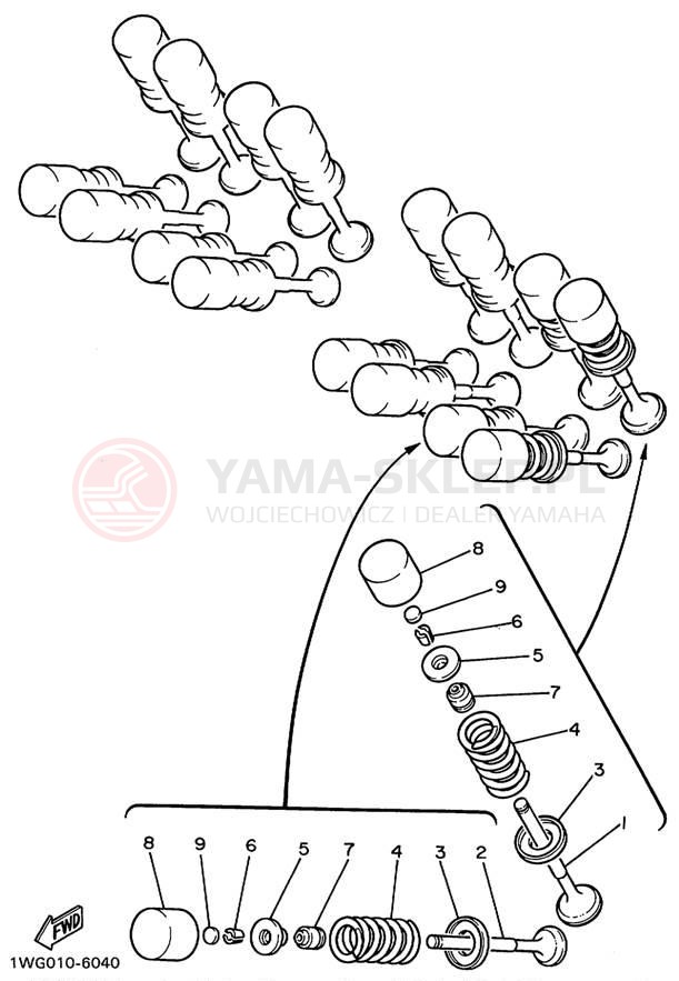 Schemat "zawory" do Yamaha YZF600R YZF600RL/YZF600RLC