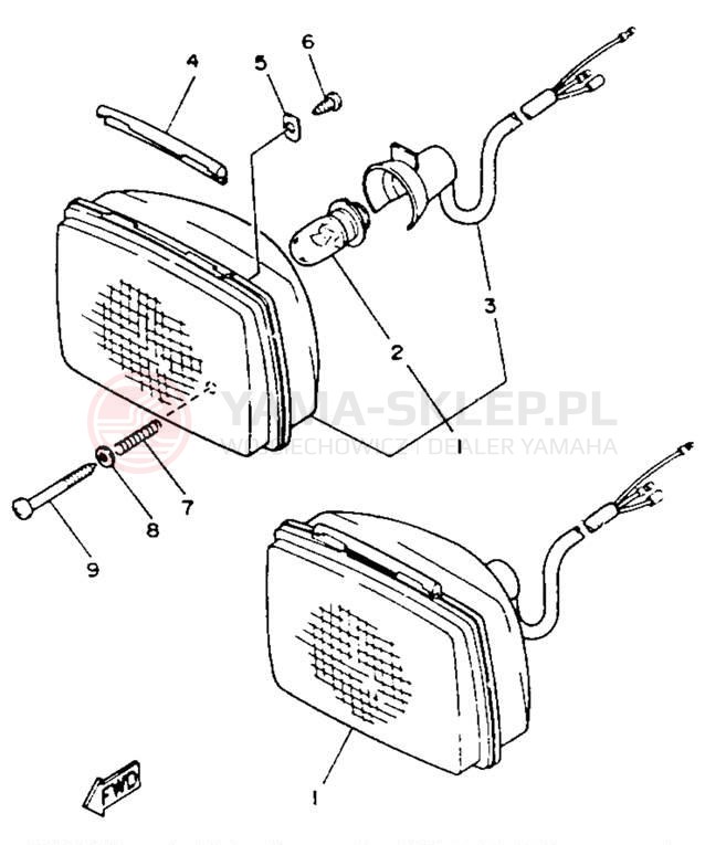 Schemat "Lampa przód" do Yamaha BIG BEAR 4WD YFM350FWE_