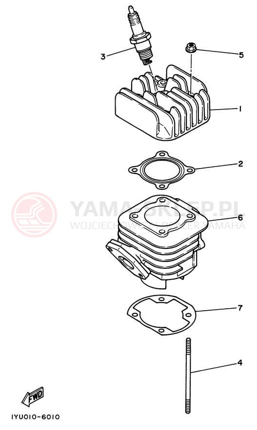 Schemat "cylinder" do Yamaha RAZZ SH50L