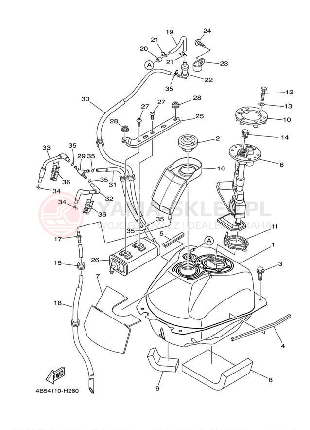 Schemat "zbiornik paliwa" do Yamaha T MAX XP500YY