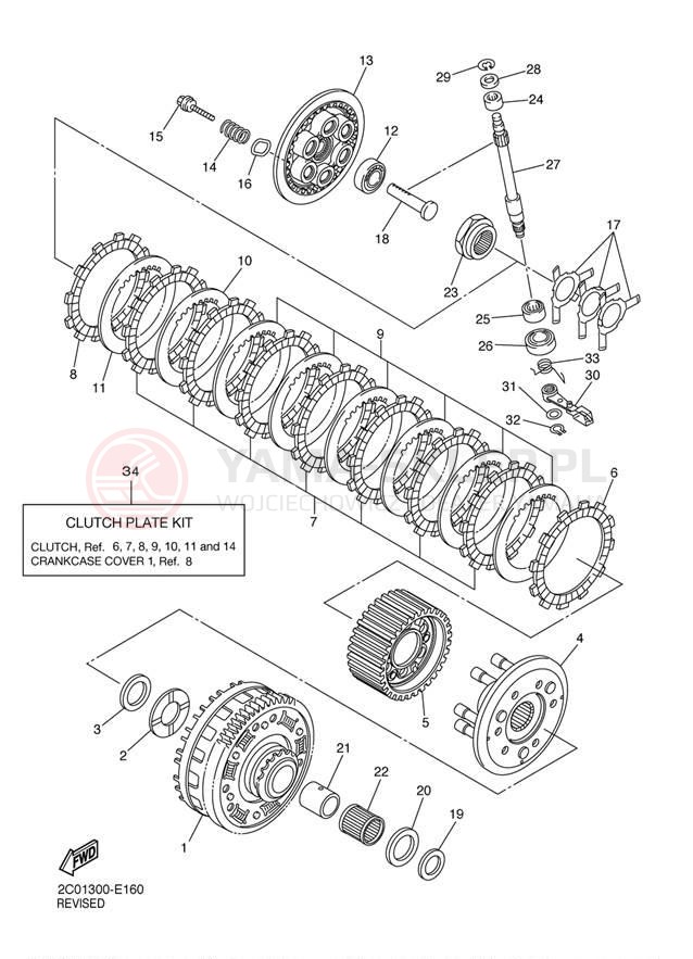 Schemat "sprzęgło" do Yamaha R6 YZFR6VC/YZFR6V