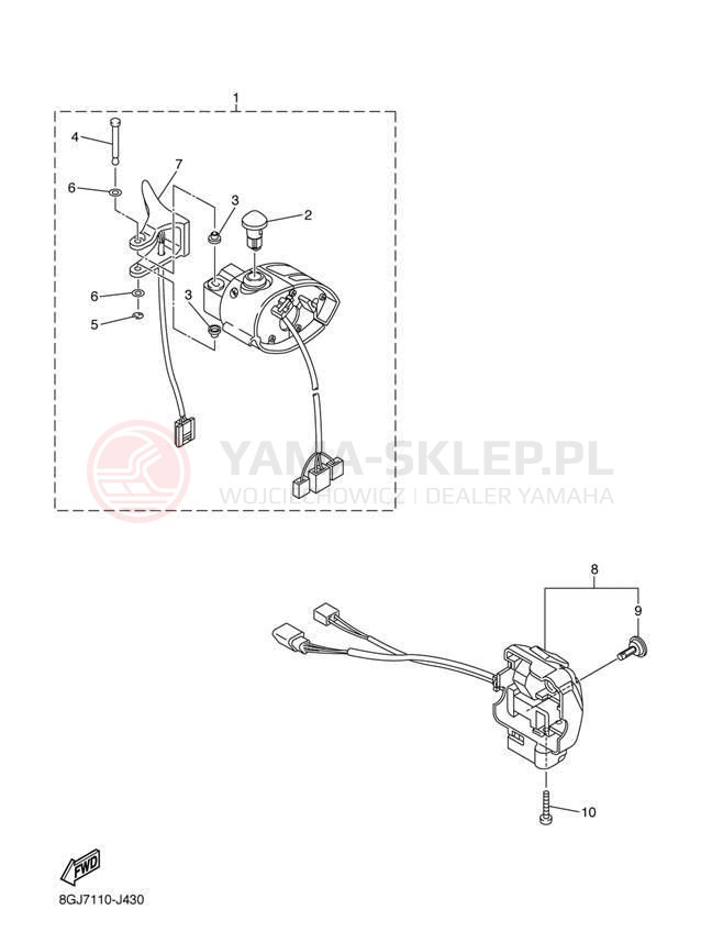 Schemat "Kierownica i osprzęt" do Yamaha PHAZER XTX PZ50XTEW