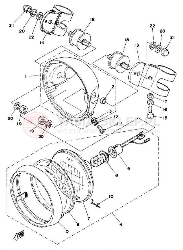 Schemat "Lampa przód" do Yamaha IT400F