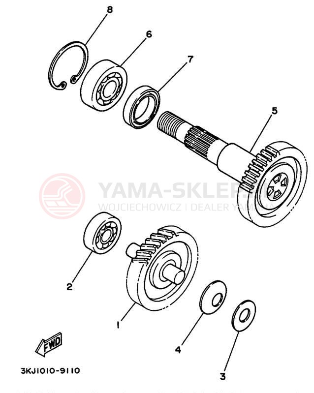 Schemat "Skrzynia biegów " do Yamaha JOG CY50M