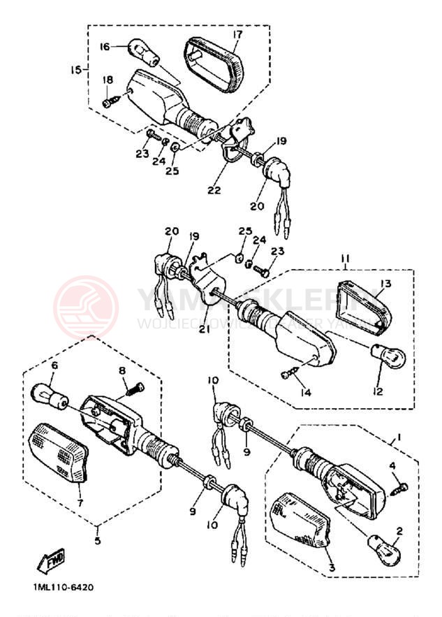 Schemat "kierunkowskazy" do Yamaha FZ700TC/FZ700T