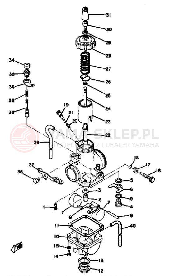 Schemat "Gaźnik" do Yamaha YZ125D
