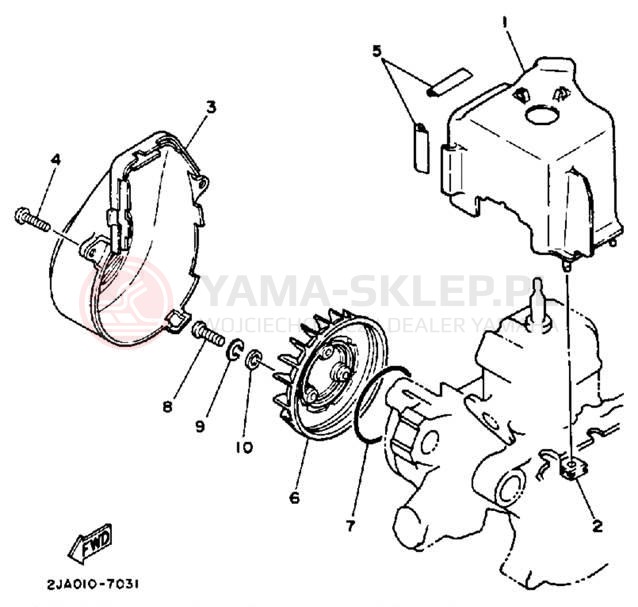 Schemat "Obudowa wentylatora" do Yamaha JOG CG50A