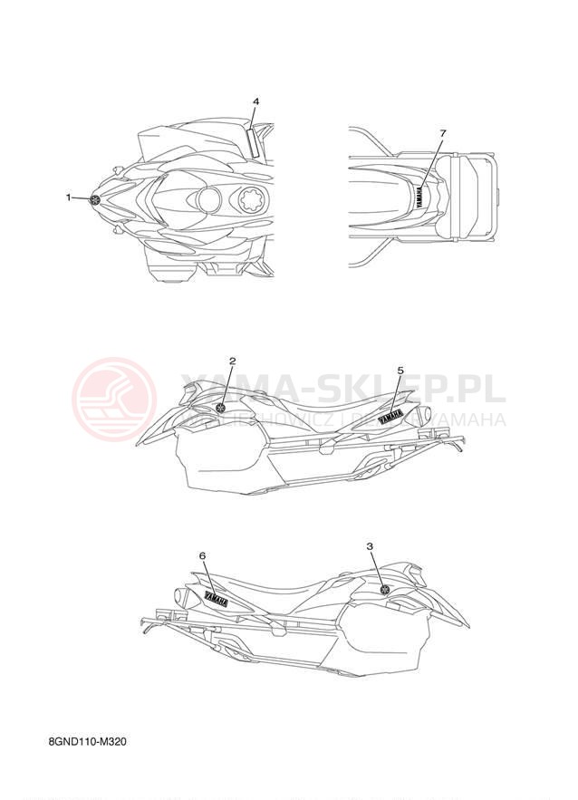 Schemat "naklejki" do Yamaha PHAZER GT PZ50GTDW