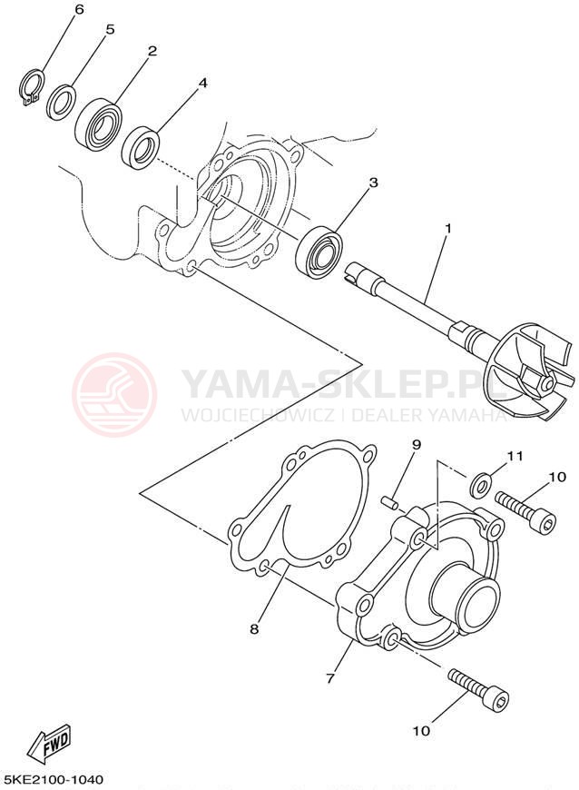 Schemat "Pompa wody" do Yamaha TZ250 TZ250N