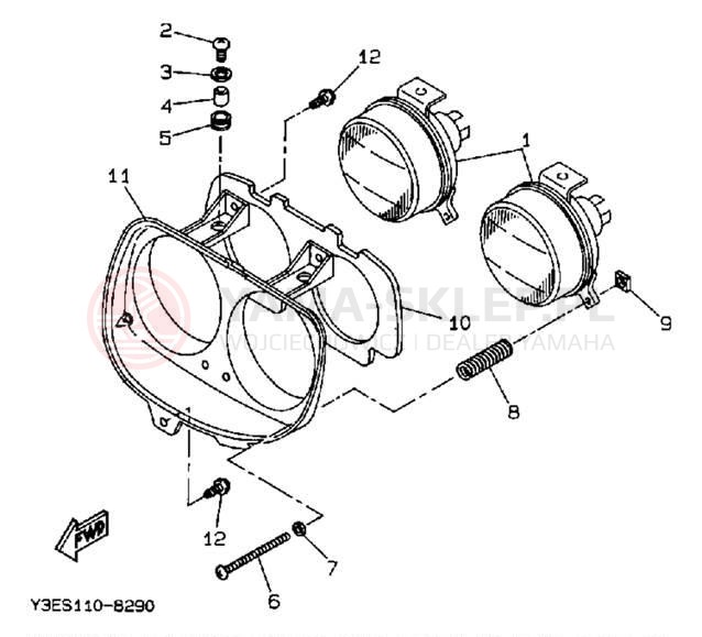 Schemat "Lampa przód" do Yamaha ZUMA CW50TA