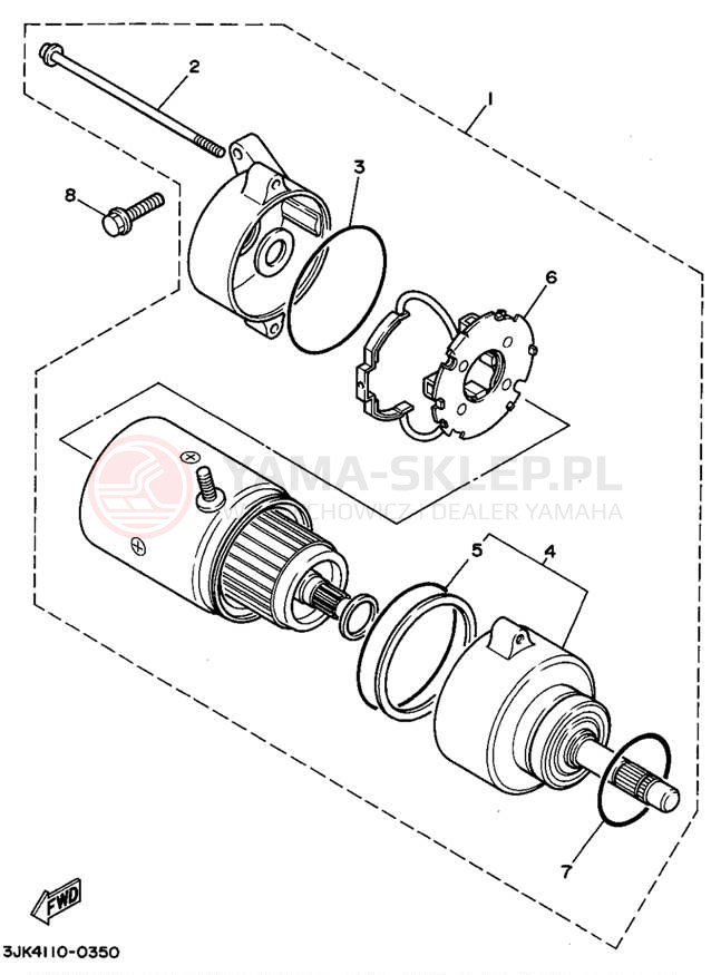 Schemat "rozrusznik" do Yamaha VIRAGO 1100 XV1100G/XV1100GC