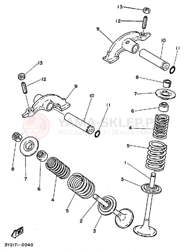 Schemat "zawory" do Yamaha XT250K/XT250KC
