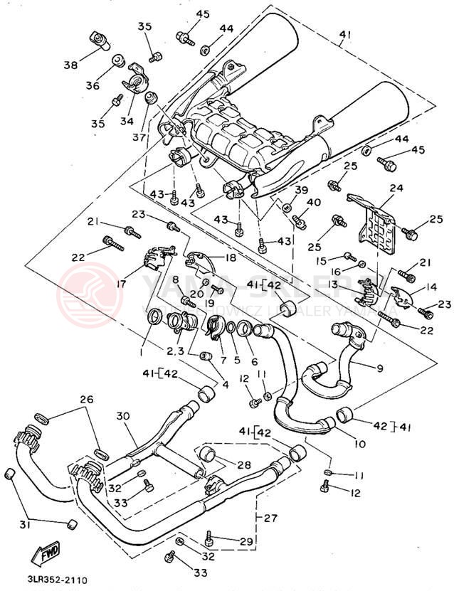 Schemat "Wydech końcowy" do Yamaha V-MAX 1200 VMX12G/VMX12GC