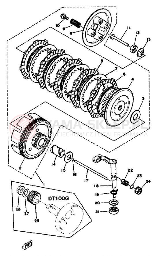 Schemat "sprzęgło" do Yamaha DT100F
