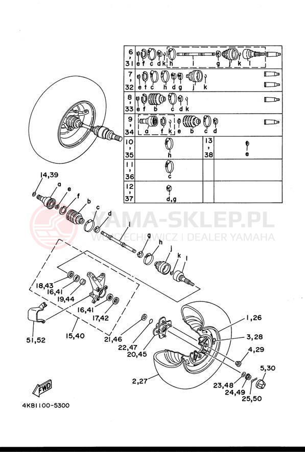 Schemat "Koło przód" do Yamaha WOLVERINE 4WD YFM350FXH_