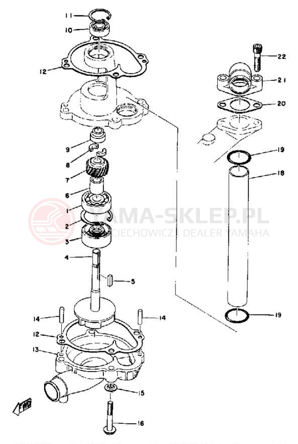Schemat "Pompa wody" do Yamaha TZ750A