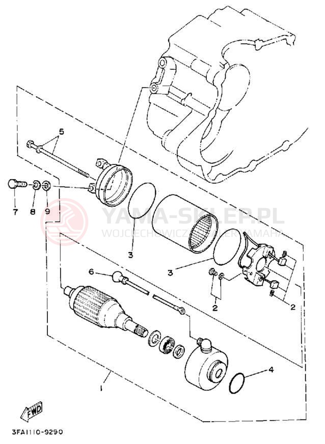 Schemat "rozrusznik" do Yamaha YFA1D