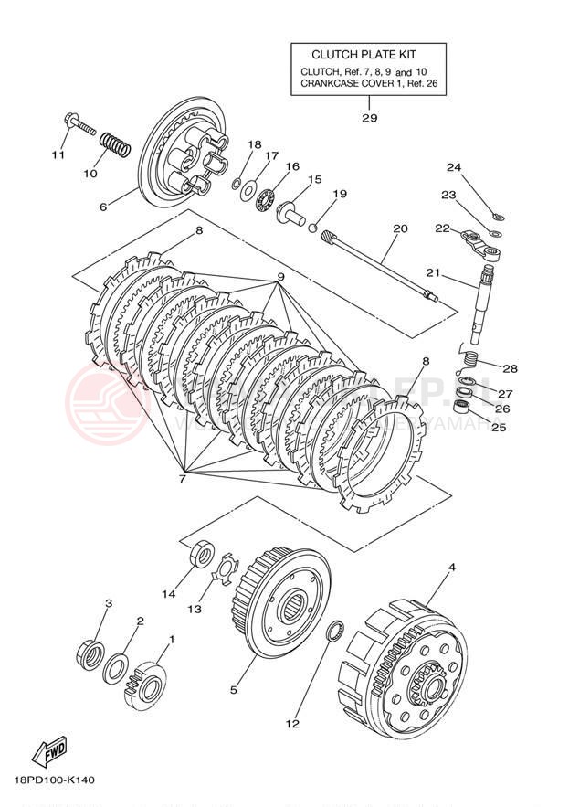 Schemat "sprzęgło" do Yamaha YFZ450R YFZ450RAL