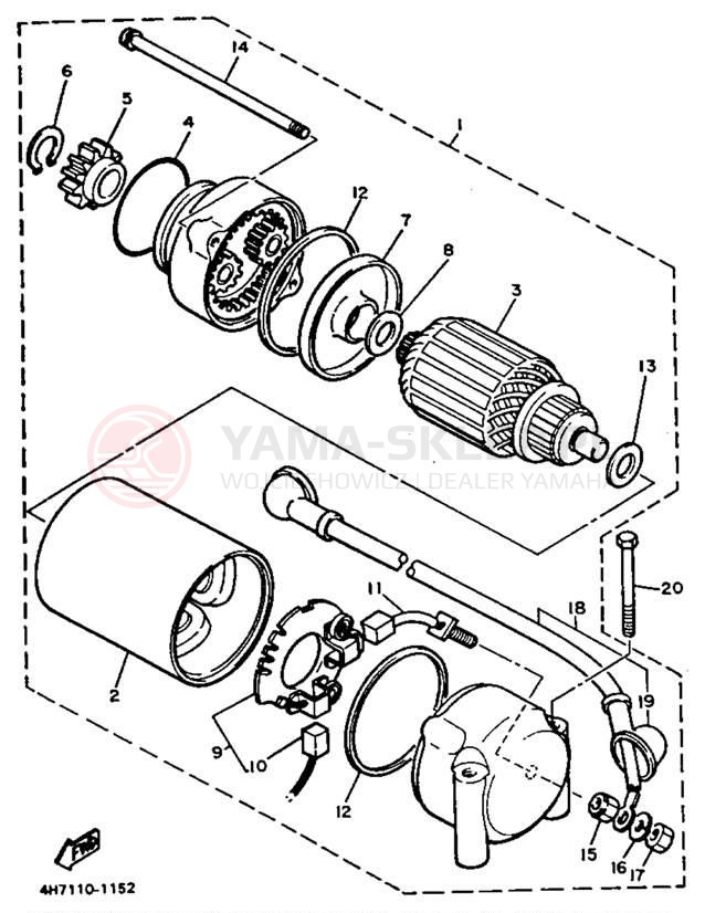 Schemat "rozrusznik" do Yamaha MAXIM X XJ700XNC/XJ700XN