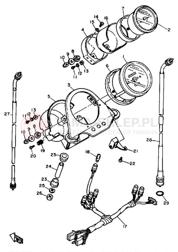 Schemat "licznik" do Yamaha SRX600S/SRX600SC