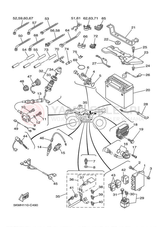 Schemat "układ elektryczny" do Yamaha GRIZZLY 660 SE YFM66FASET