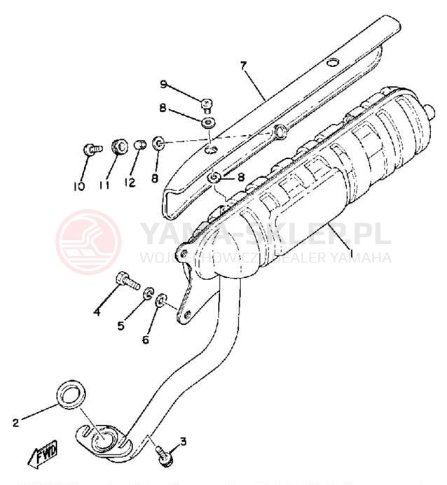 Schemat "Wydech końcowy" do Yamaha LC50G